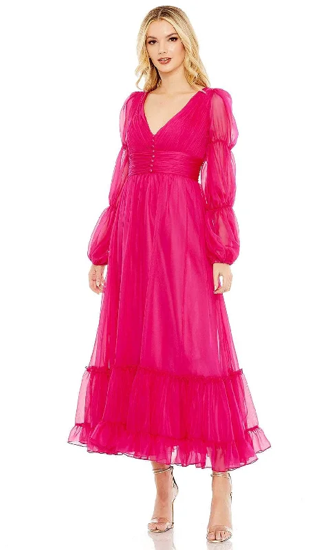 Casual Chic Looks Mac Duggal 68254 - Puff Detailed Chiffon Dress
