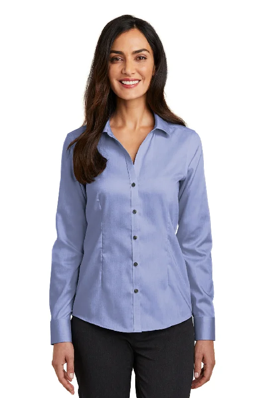 Easy-to-Wear Red House Womens Pinpoint Oxford Wrinkle Resistant Long Sleeve Button Down Shirt - Vintage Navy Blue - Closeout