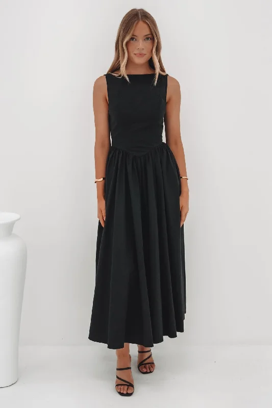 Comfortable Jeans Maisie Maxi Dress Black