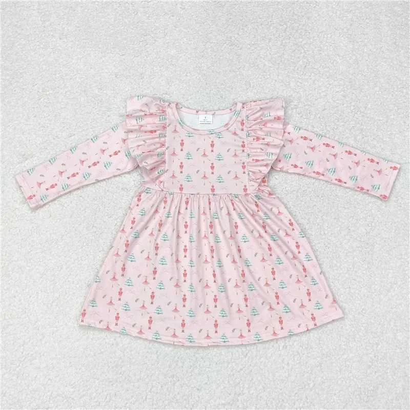 Relaxed Looks GLD0543  Baby Girls Christmas Pink Dance Soldier Knee Length Dresses