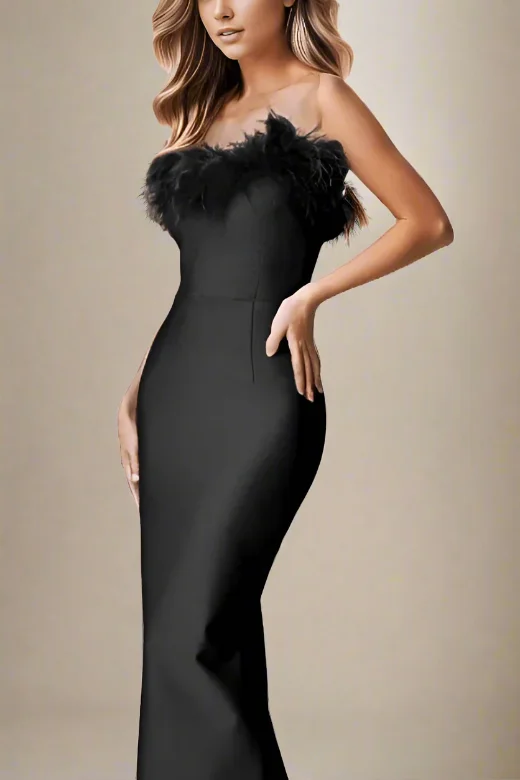 Elegant Dressing Erin Bandage Maxi Dress - Classic Black