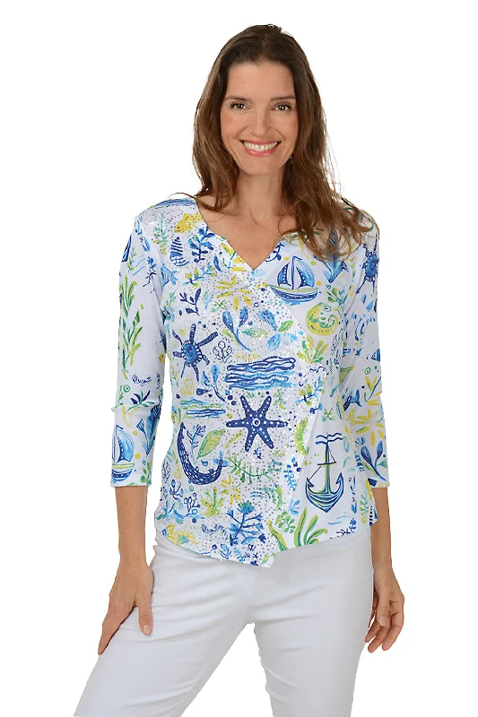 Casual Chic Outfits Petite Reef Sequined Surplice Knit Top