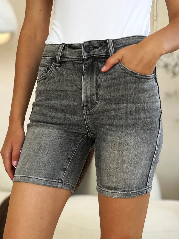 Weekend Comfort Judy Blue Full Size High Waist Washed Denim Shorts