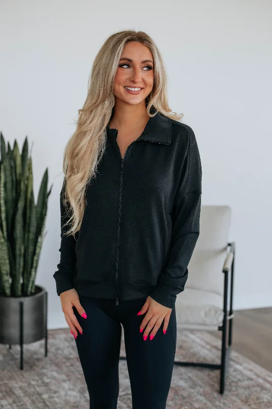 Relaxed Jackets Breckyn Zip-Up Jacket - Black