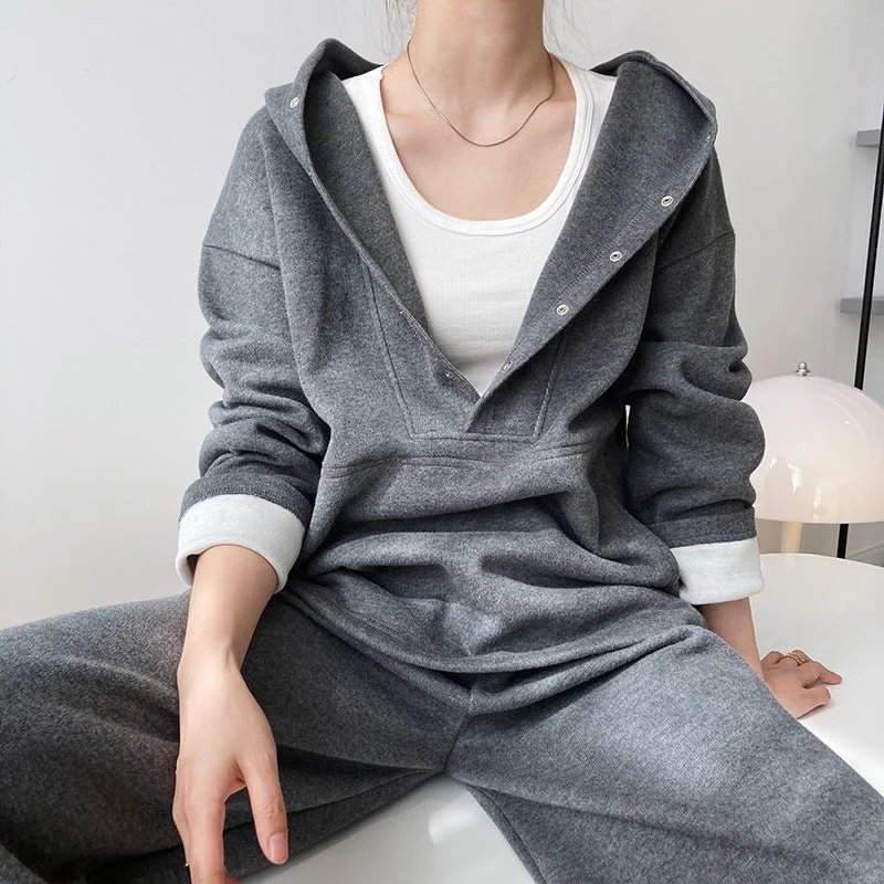 Easygoing Outfits Fashion Women Hoodies and Pants Sports Suits