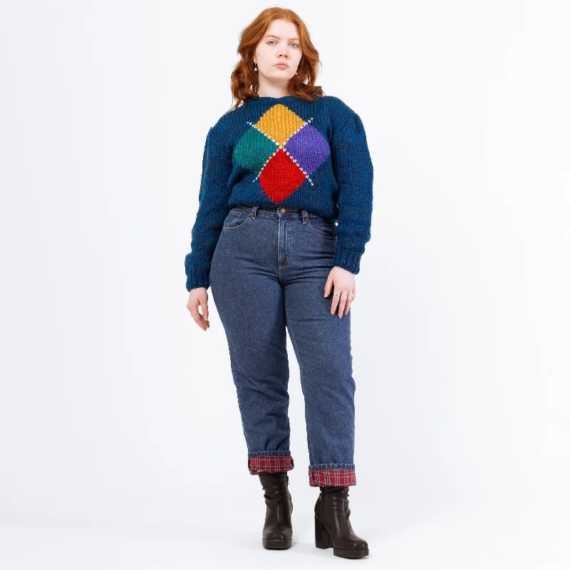 Soft Casuals Vintage Y2K LL Bean Flannel Lined High Waisted Jeans - Large, 31.5" Waist