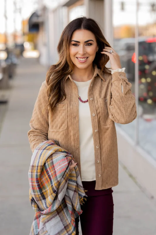 Soft Relaxation Wear Subtle Checkered Shacket