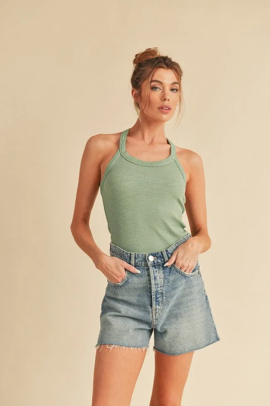 Cozy Fitting Aemi + Co Scoop Neck Ribbed Tank