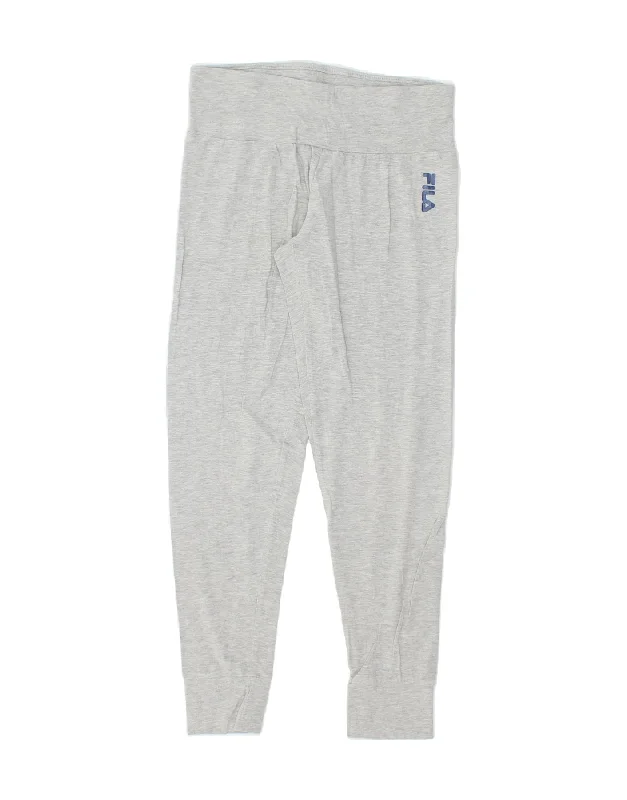 Versatile Style FILA Womens Tracksuit Trousers Joggers UK 10 Small  Grey Cotton