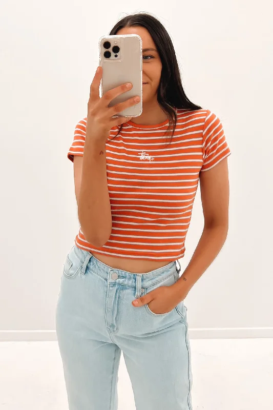 Everyday Chic Venice Stripe Baby Tee Mandarin