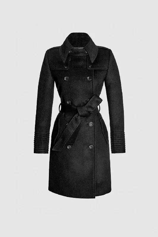 Versatile Comfort Wear Baby Alpaca Mid Length Trench Coat