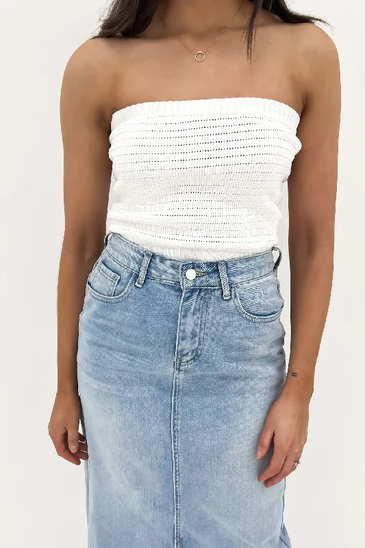 Cozy Footwear Millicent Knit Bandeau White
