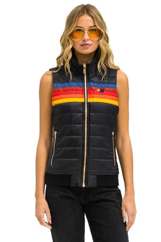 Easy Chic WOMEN'S 5 STRIPE VEST - BLACK