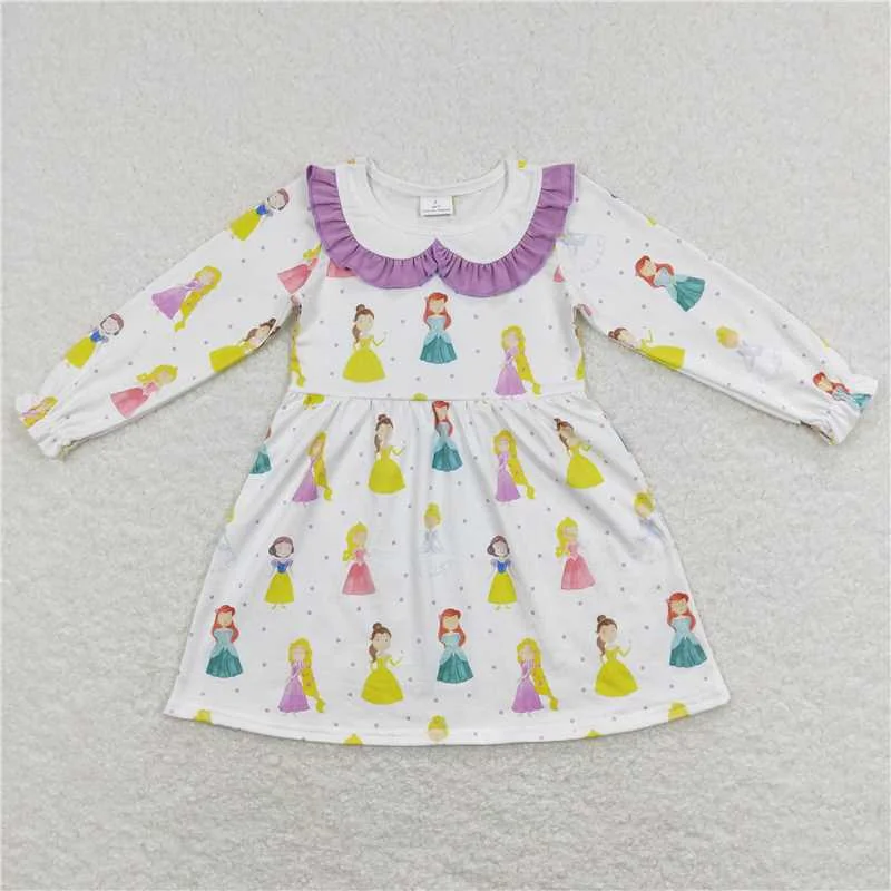 Versatile Outfits GLD0478  Baby Girls Princess Long Sleeve Knee Length Dresses