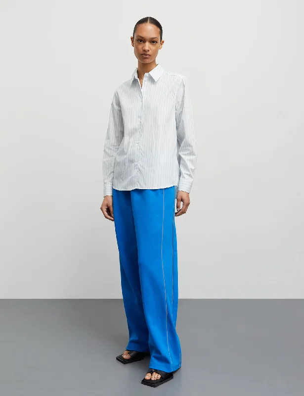 Elegant Fit Poplinda Crane Shirt, Pinstripe/Cashmere Blue