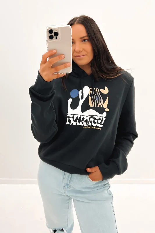 Soft Feel Another Time Cropped Hood Dark Grey Stone
