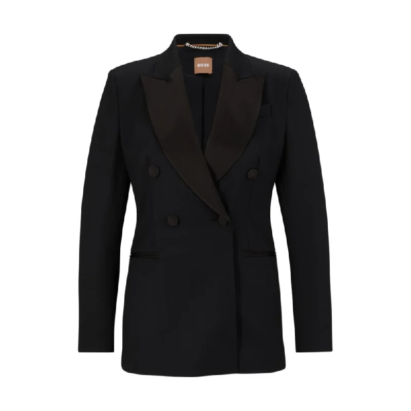 Relaxed Looks Slim-fit tuxedo jacket in wool-blend twill