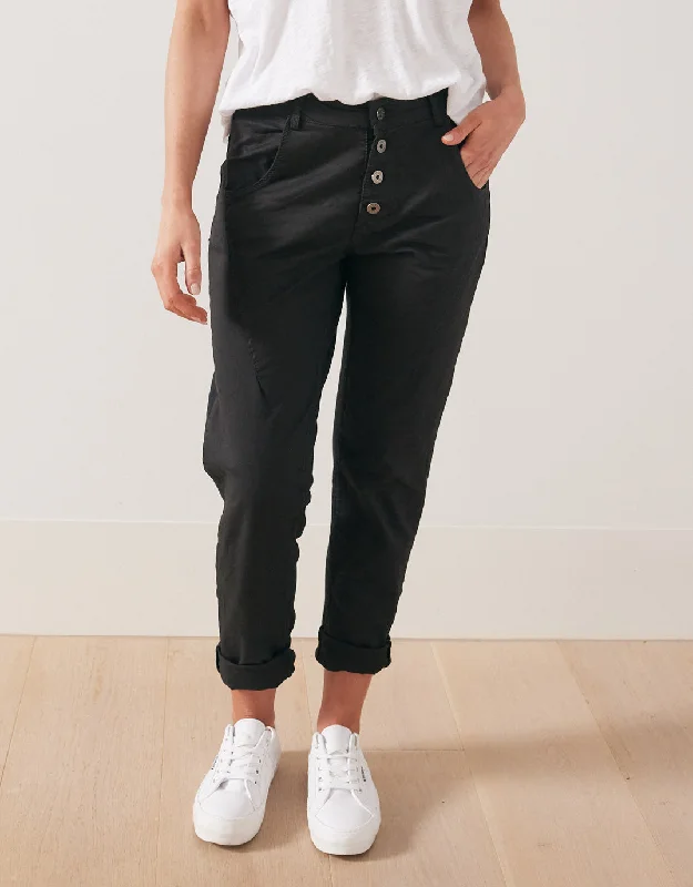 All-Day Style Signature Jersey Denim Pants - Black