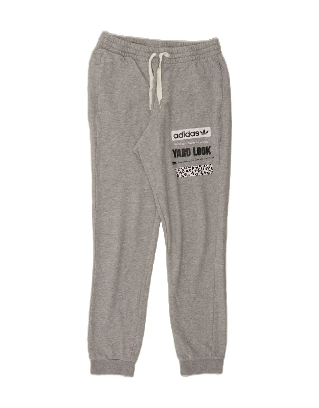 Casual Chic Outfits ADIDAS Womens Graphic Tracksuit Trousers Joggers UK 14 Medium  Grey Cotton