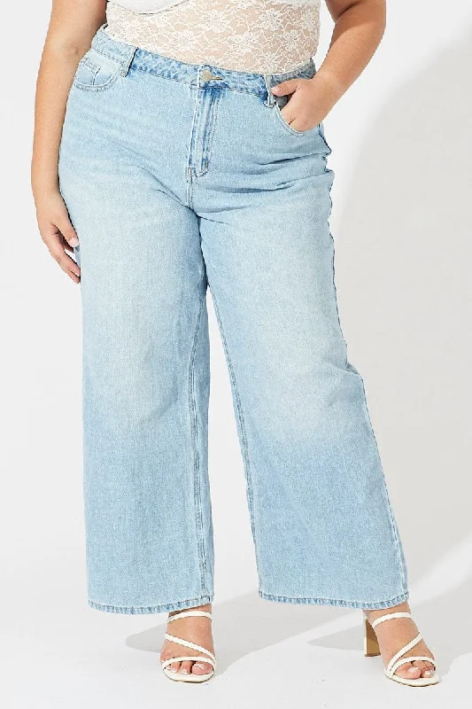 Cozy Footwear Denim Wide Leg Jeans High Rise