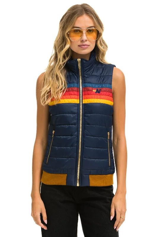 Trendy Looks WOMEN'S 5 STRIPE VEST - NAVY