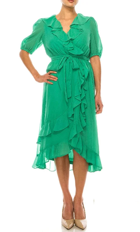 Casual Comfort Wear Maison Tara 91672M - Chiffon-Made Ruffled Dress