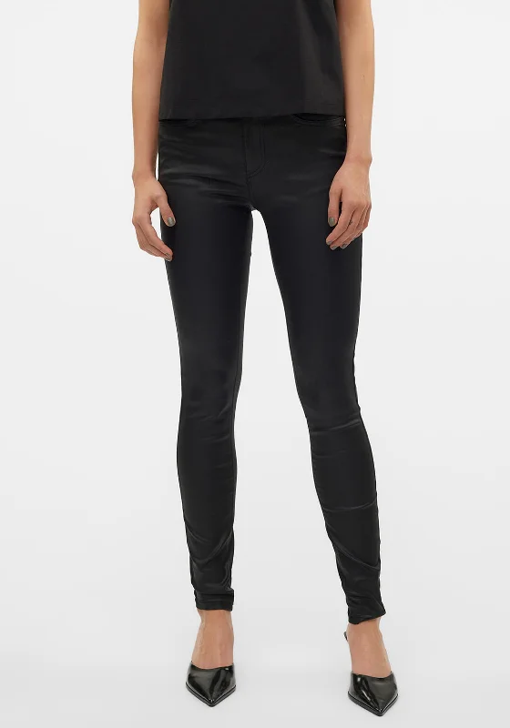 Relaxed Fashion Vero Moda Flash Coated Skinny Jeans, Black
