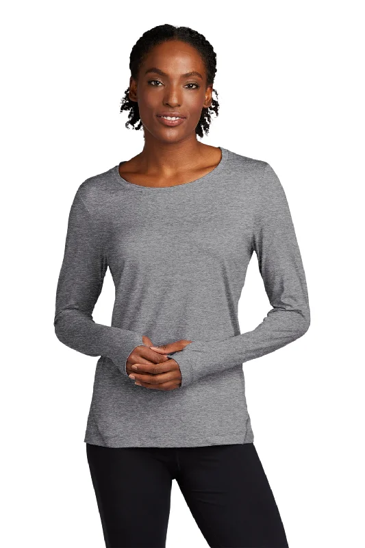 Smart Comfort Wear Sport-Tek Womens Exchange 1.5 Long Sleeve Crewneck T-Shirt - Heather Grey