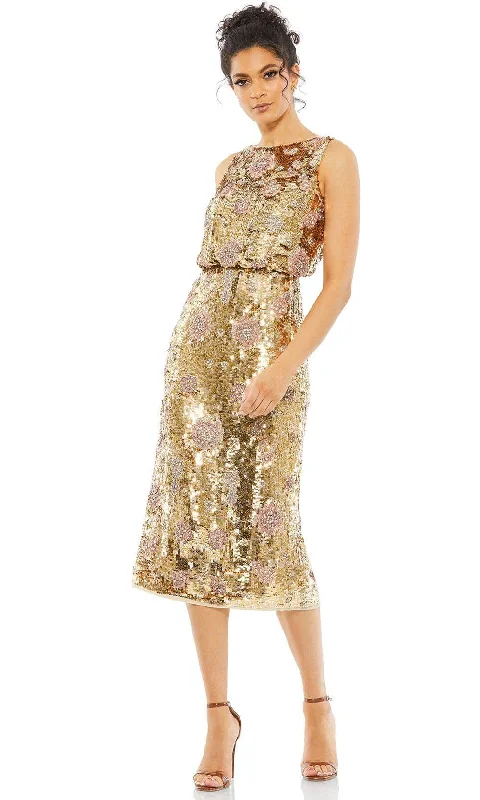 Elegant Dressing Mac Duggal 93614 - Sequin Floral After Prom Sheath Dress