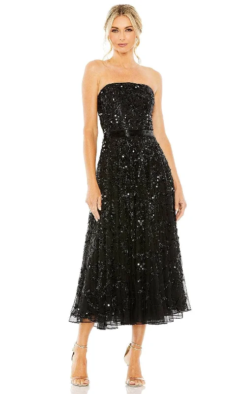 Stylish Casuals Mac Duggal 93898 - Bejeweled Tea Length Midi Dress