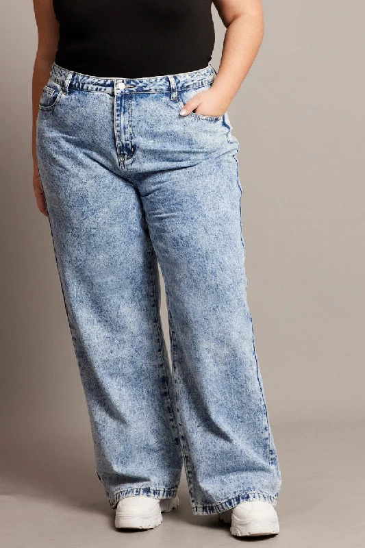 Comfortable Fashion Looks Denim Wide Leg Jeans High Rise