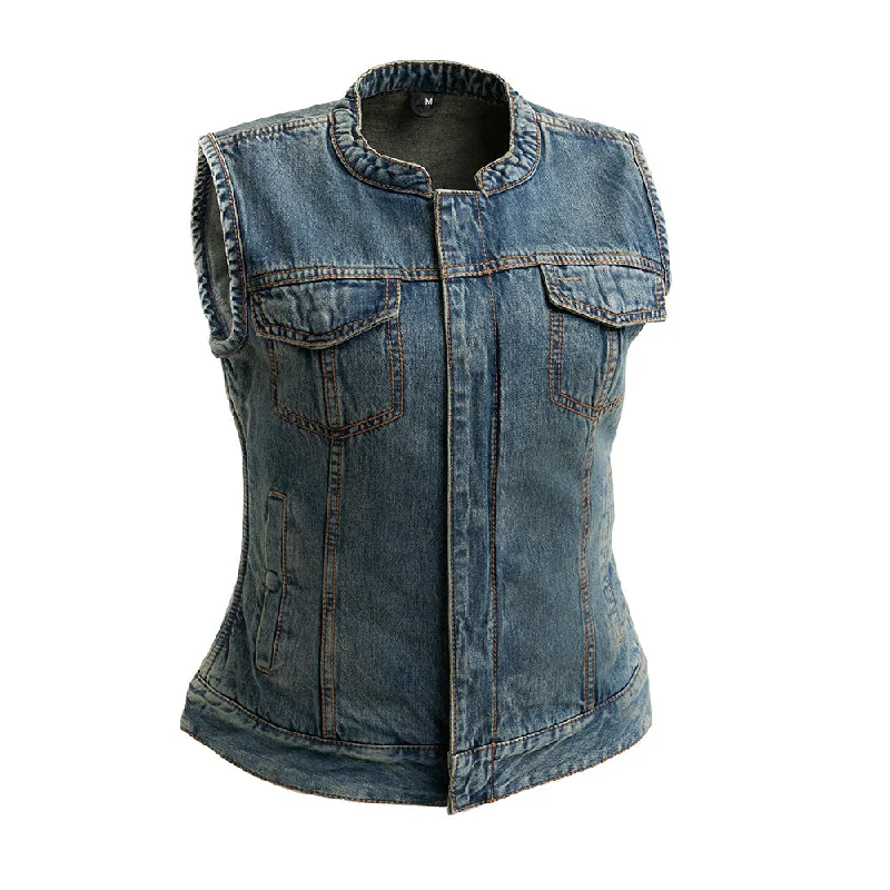 Light Layers Ladies Lexi Blue Denim Vest