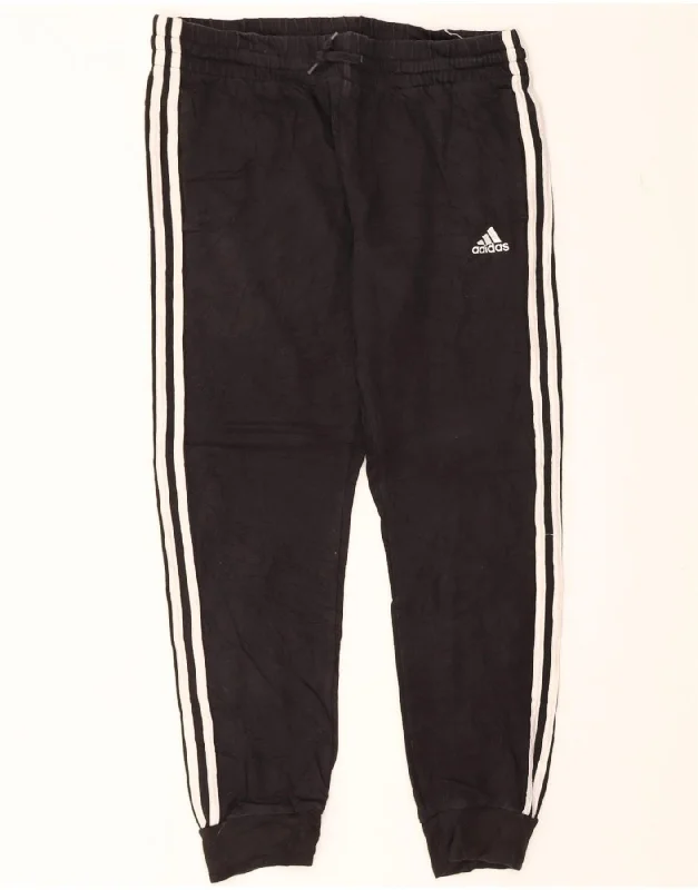 Light Comfort ADIDAS Womens Tracksuit Trousers Joggers UK 14 Large  Black Cotton