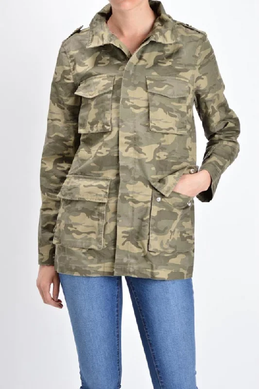 Elegant Fit Women's Hooded Cargo Jacket