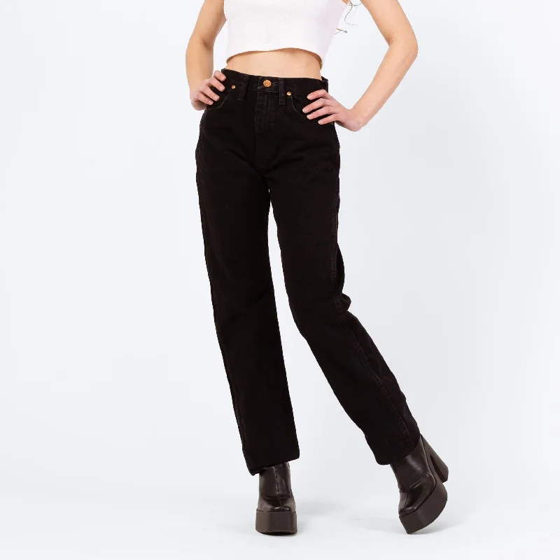 Soft Looks Vintage 90s Wrangler Black Denim High Waisted Jeans - Extra Small, 27x32
