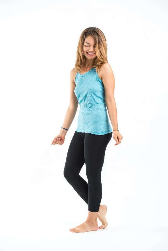 Light Comfort Womens Solid Color Tank Top in Turquoise
