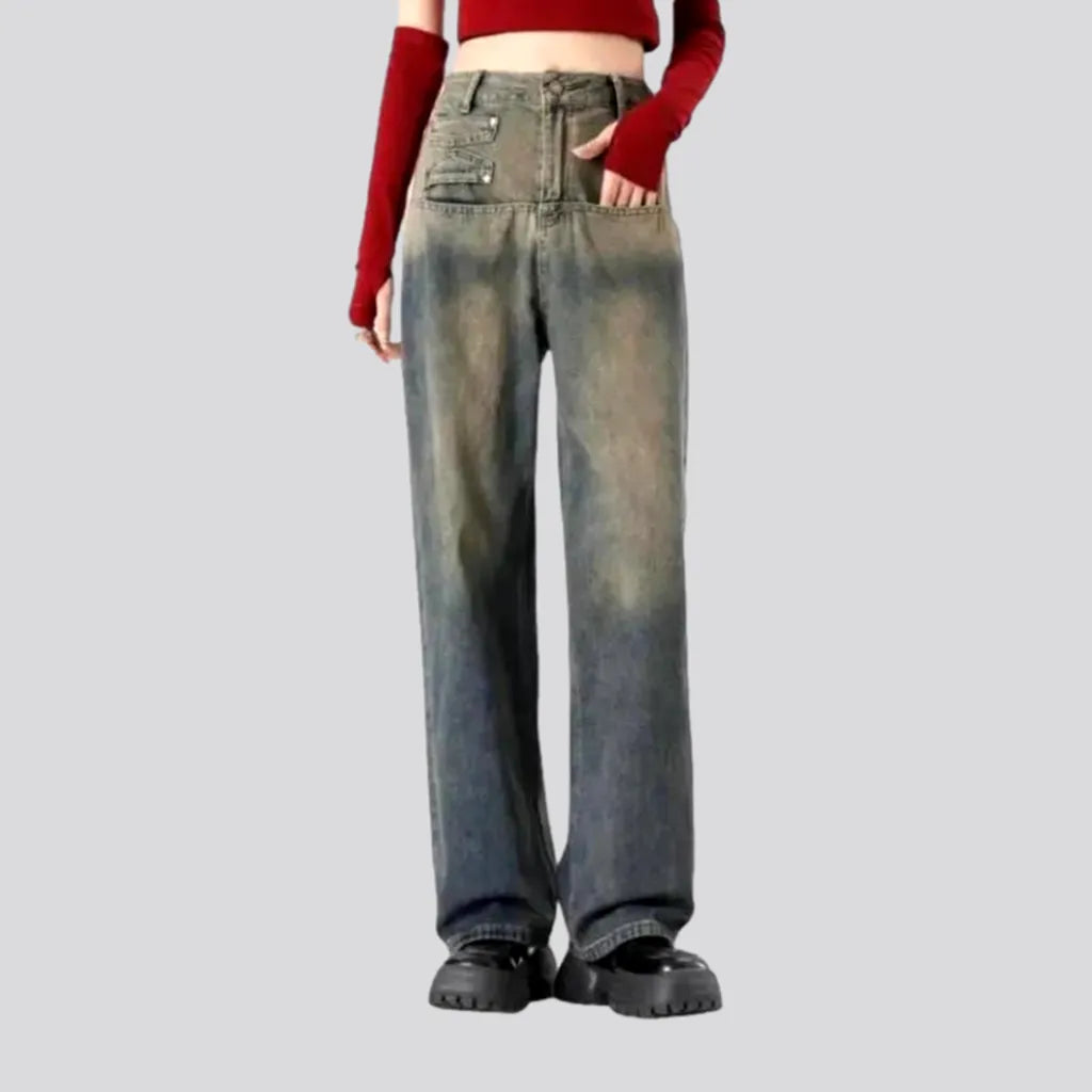 Breezy Outfits Fashion sanded jeans for women
