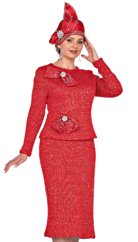 Comfortable Fashion Looks Elite Champagne Church Suit 5979-Red