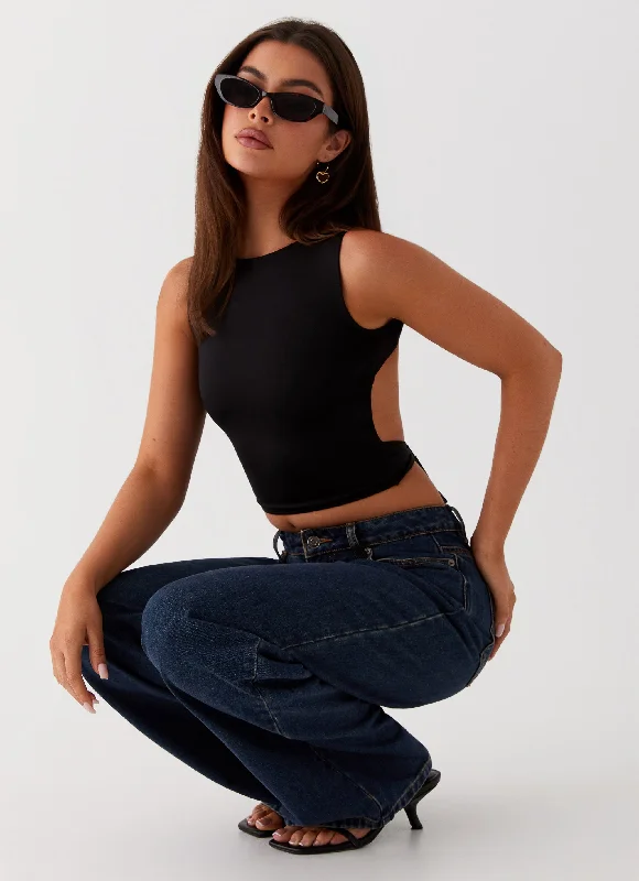 Light Dressing Saskie Crop Top - Black