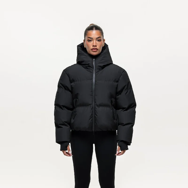 Cozy Lounge Wear Arctic Black Technical Puffer Jacket