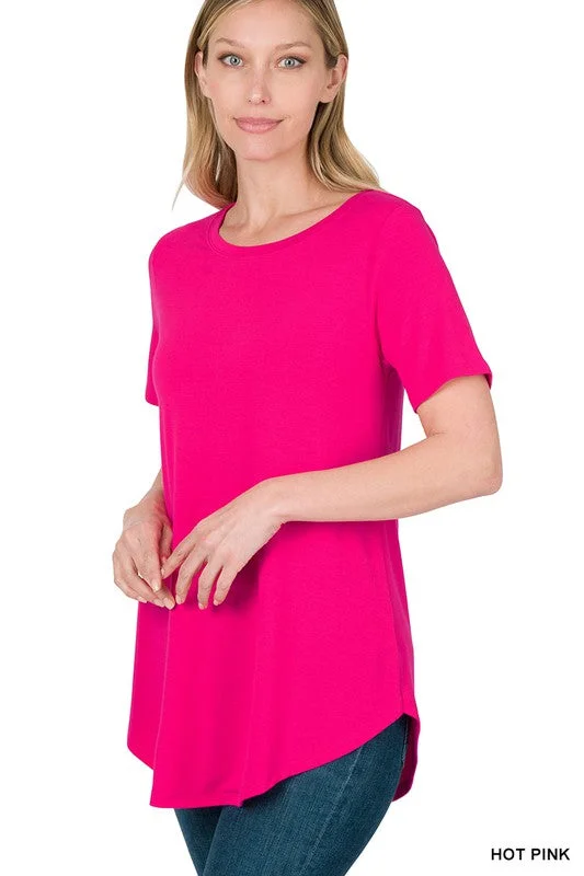Relaxed Clothing Hot Pink Round Hem Top - Final Sale