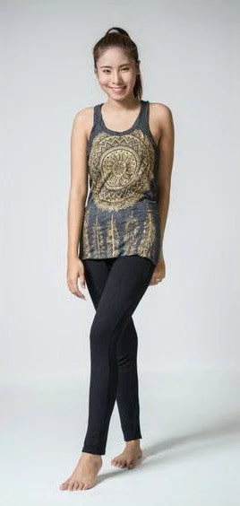 Relaxed Fit Wear Womens Dreamcatcher Tank Top in Gold on Black