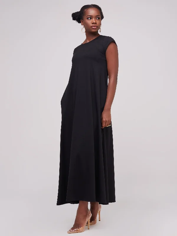 Weekend Comfort Wear Vivo Basic Kena Tent Maxi Dress - Black