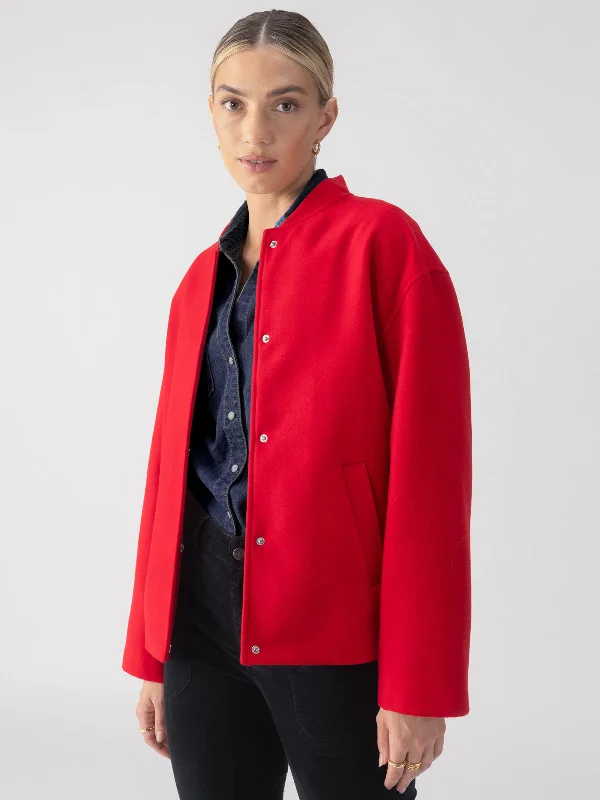 Simple Chic Modern Bomber Jacket Mars Red