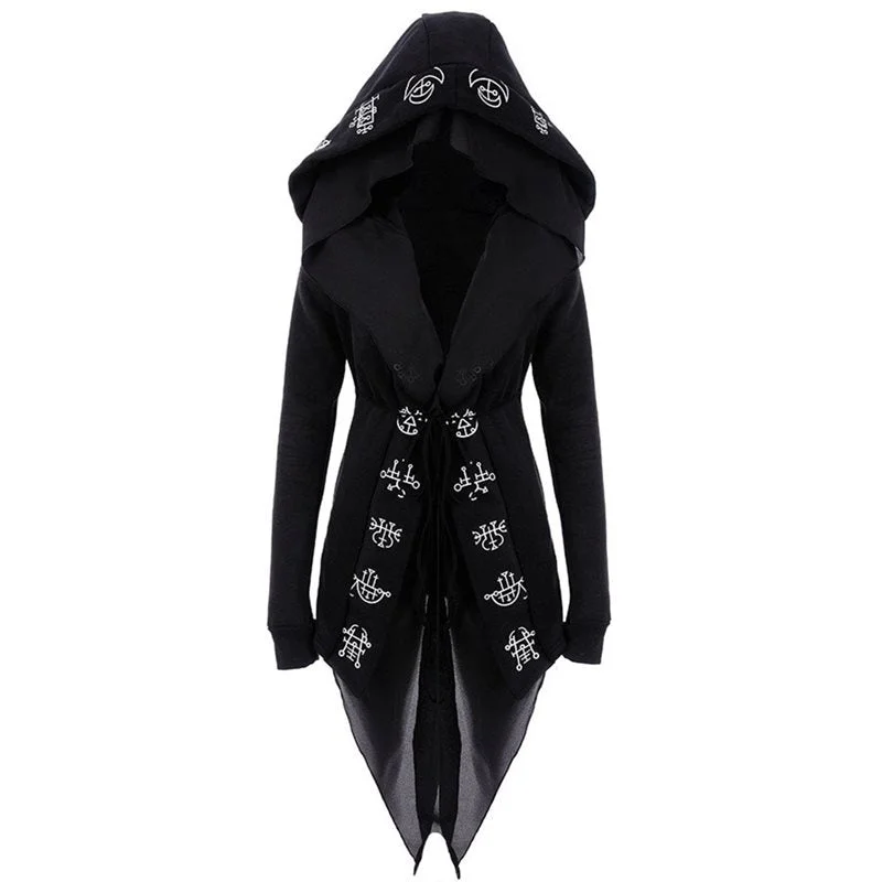 Soft Fabric Looks Rosetic Gothic Long Hooded