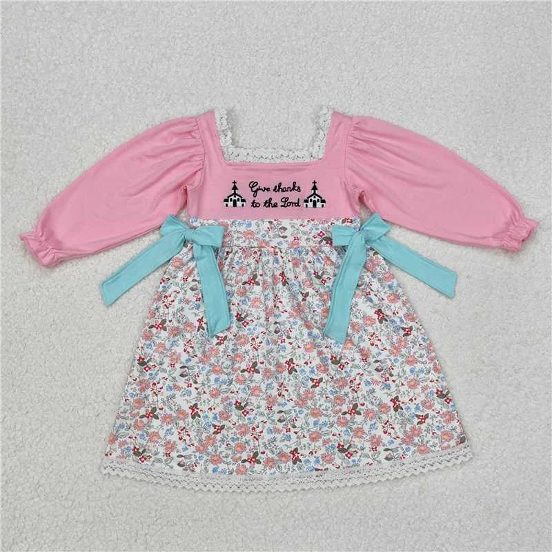 Elegant Casuals GLD0967  Baby Girls Thanks Lord Church Wear Knee Length Dresses