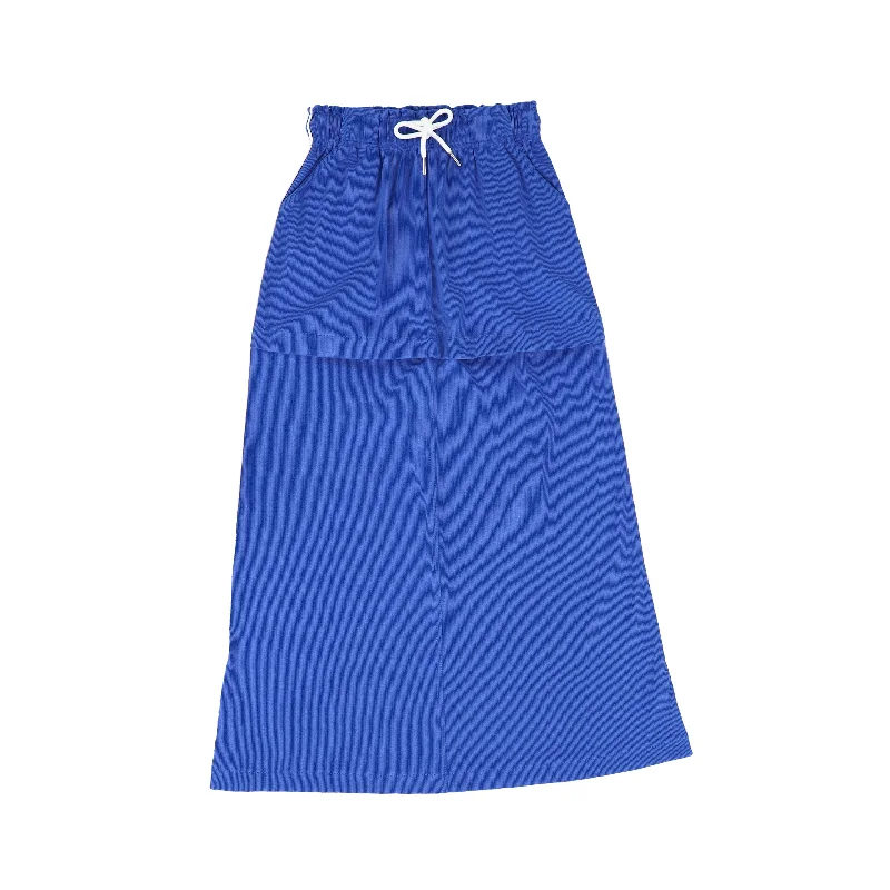 Relaxed Fashion BAMBOO ROYAL BLUE PIPED MAXI SKIRT