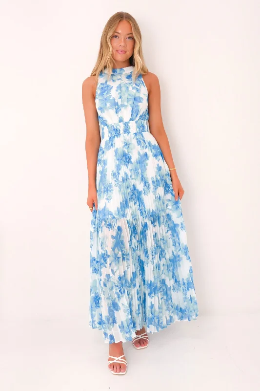 Timeless Style Jennifer Maxi Dress Blue Floral