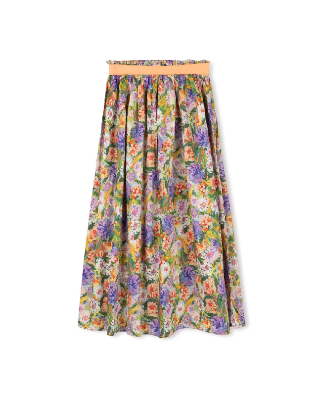 Soft Tops TUSTELLO MULTI PAINTED GARDEN MIDI SKIRT