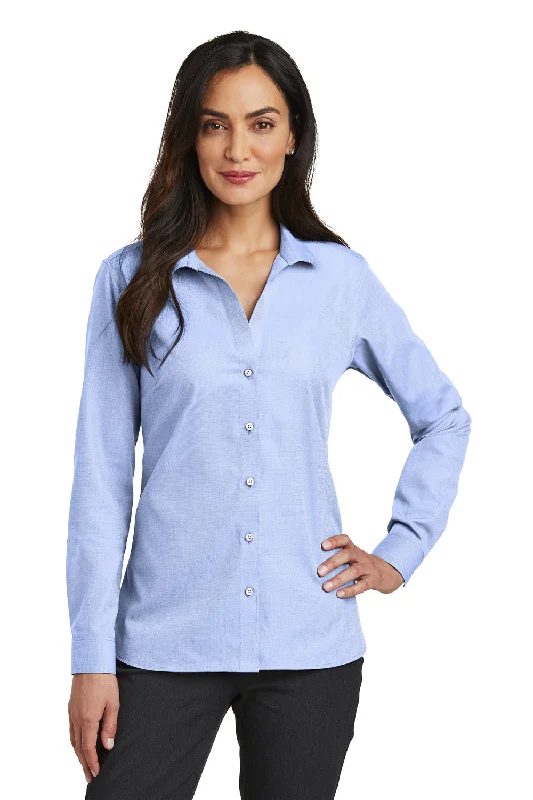 Comfortable Jeans Red House Womens Nailhead Wrinkle Resistant Long Sleeve Button Down Shirt - Blue Pearl - Closeout